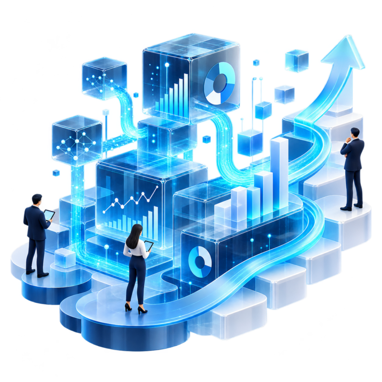 Illustrazione di analisi dei dati e crescita del business